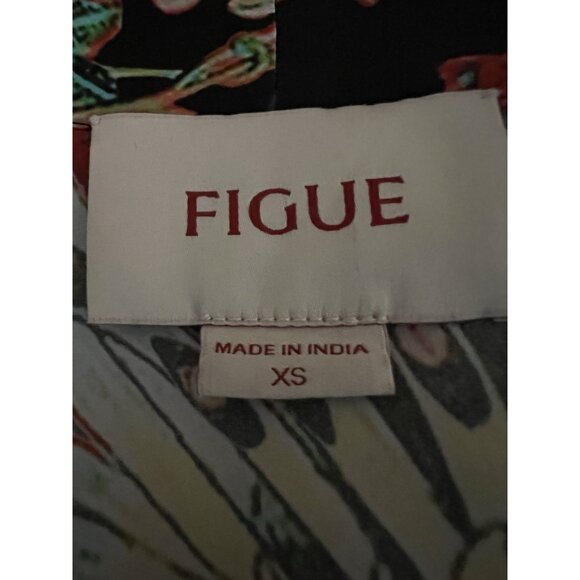 FIGUE Solana maxi silk floral designer dress XS chiffon sleeves beaded resort - Picture 8 of 15